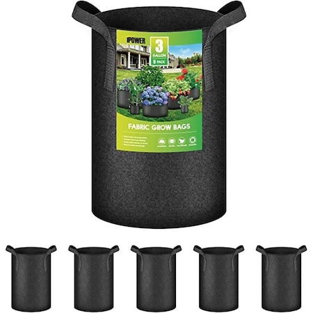 Ipower 3-Gallon Fabric Aeration Pots Container with Strap Handles GLGROWBAG3X5